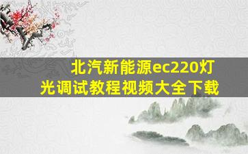 北汽新能源ec220灯光调试教程视频大全下载