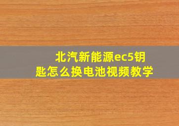 北汽新能源ec5钥匙怎么换电池视频教学