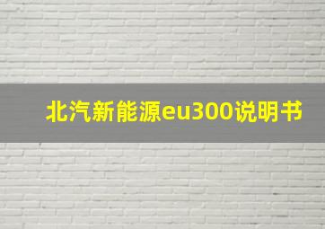 北汽新能源eu300说明书