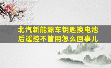 北汽新能源车钥匙换电池后遥控不管用怎么回事儿