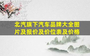 北汽旗下汽车品牌大全图片及报价及价位表及价格