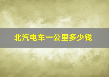 北汽电车一公里多少钱