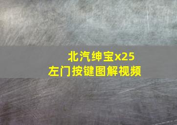 北汽绅宝x25左门按键图解视频