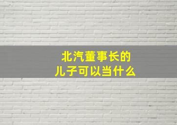 北汽董事长的儿子可以当什么