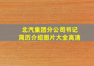 北汽集团分公司书记简历介绍图片大全高清