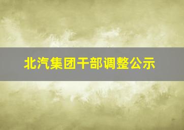 北汽集团干部调整公示