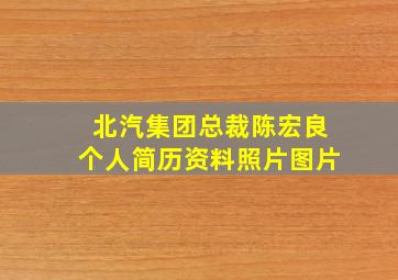 北汽集团总裁陈宏良个人简历资料照片图片