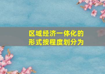 区域经济一体化的形式按程度划分为