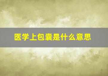 医学上包囊是什么意思