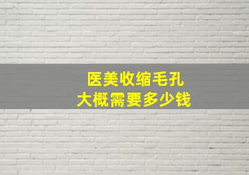 医美收缩毛孔大概需要多少钱