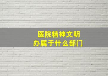 医院精神文明办属于什么部门