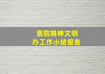 医院精神文明办工作小结报告