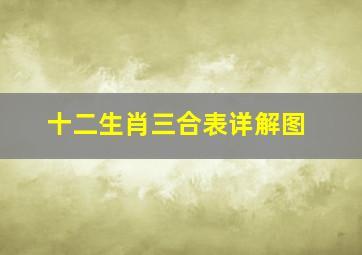 十二生肖三合表详解图