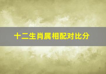 十二生肖属相配对比分