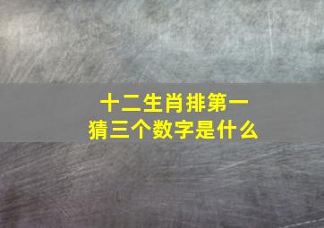 十二生肖排第一猜三个数字是什么