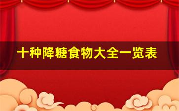 十种降糖食物大全一览表