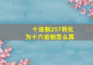 十进制257转化为十六进制怎么算