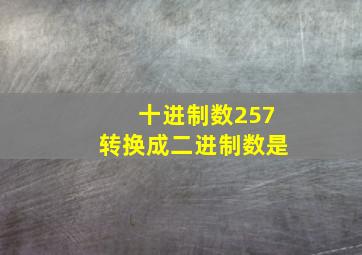 十进制数257转换成二进制数是