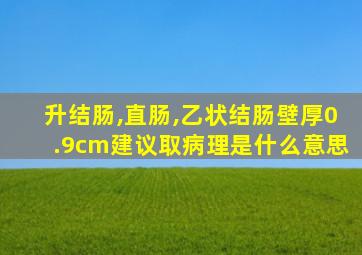 升结肠,直肠,乙状结肠壁厚0.9cm建议取病理是什么意思