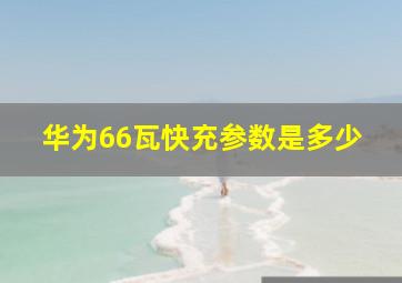 华为66瓦快充参数是多少