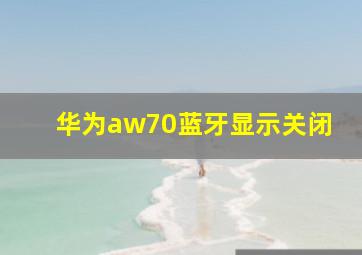 华为aw70蓝牙显示关闭