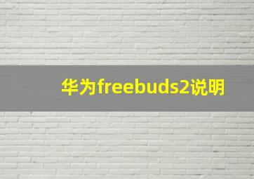 华为freebuds2说明