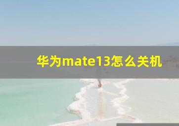 华为mate13怎么关机