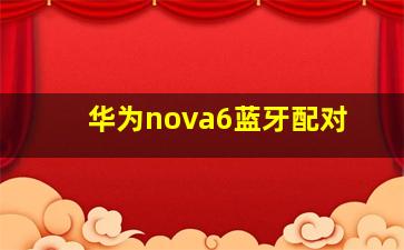 华为nova6蓝牙配对