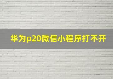 华为p20微信小程序打不开