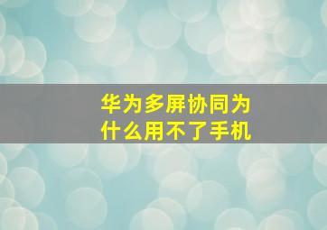 华为多屏协同为什么用不了手机