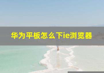 华为平板怎么下ie浏览器