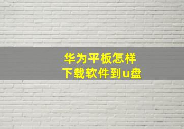 华为平板怎样下载软件到u盘