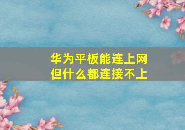 华为平板能连上网但什么都连接不上