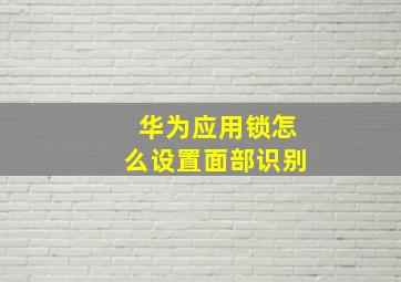 华为应用锁怎么设置面部识别