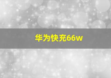 华为快充66w