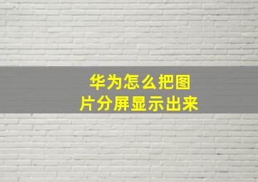 华为怎么把图片分屏显示出来