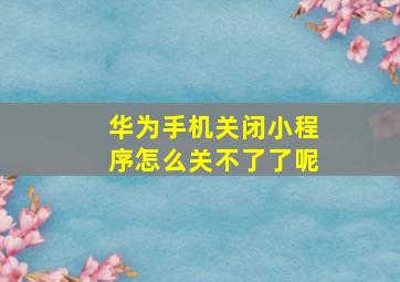 华为手机关闭小程序怎么关不了了呢