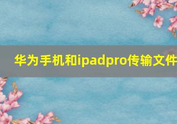 华为手机和ipadpro传输文件