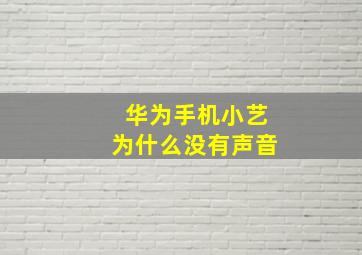 华为手机小艺为什么没有声音