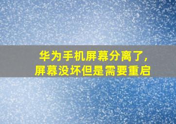 华为手机屏幕分离了,屏幕没坏但是需要重启