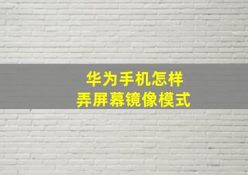 华为手机怎样弄屏幕镜像模式