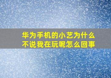 华为手机的小艺为什么不说我在玩呢怎么回事