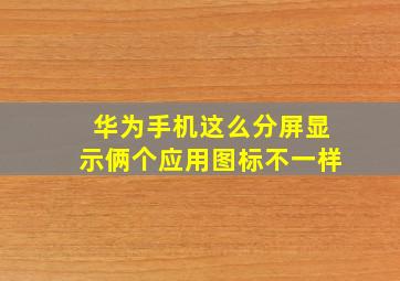 华为手机这么分屏显示俩个应用图标不一样