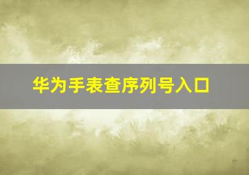 华为手表查序列号入口