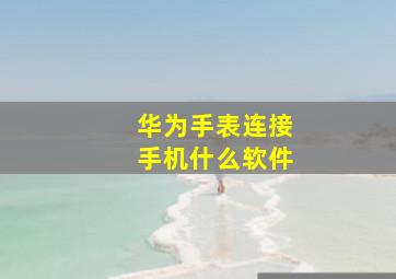 华为手表连接手机什么软件