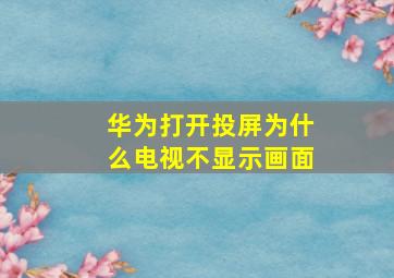 华为打开投屏为什么电视不显示画面