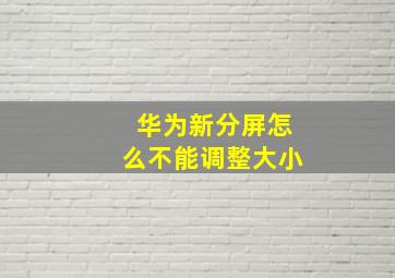 华为新分屏怎么不能调整大小