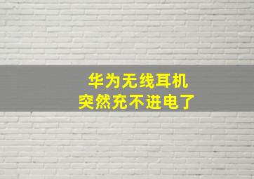 华为无线耳机突然充不进电了