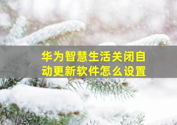 华为智慧生活关闭自动更新软件怎么设置