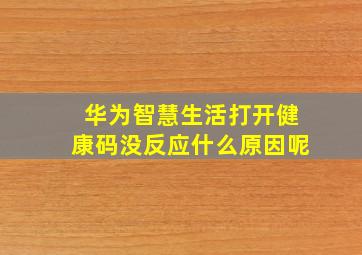 华为智慧生活打开健康码没反应什么原因呢